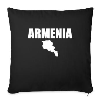 Armenia Map Armenia Armenians - Sofa pillowcase 17,3'' x 17,3'' (45 x 45 cm) - black - Front