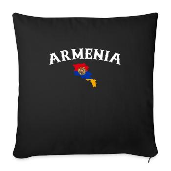 Armenia Map Armenia Armenian Flag Armenian - Sofa pillowcase 17,3'' x 17,3'' (45 x 45 cm) - black - Front