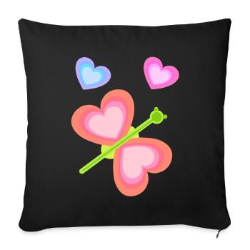Baby Toddler Spring Butterfly Hearts 80s - Sofa pillowcase 17,3'' x 17,3'' (45 x 45 cm) - black - Front