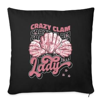 Crazy Clam Lady Bivalvia Muschel Jäger Muschel - Sofakissenbezug 45 x 45 cm - Schwarz - Vorne