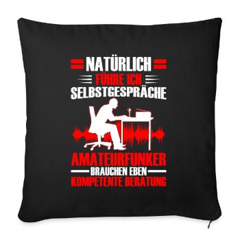 Amateur radio operator conducts soliloquies Radio amateur - Sofa pillowcase 17,3'' x 17,3'' (45 x 45 cm) - black - Front