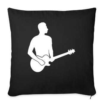 Guitariste, Artiste à cordes, Rock, Solo - Housse de coussin décorative 45 x 45 cm - noir - Devant