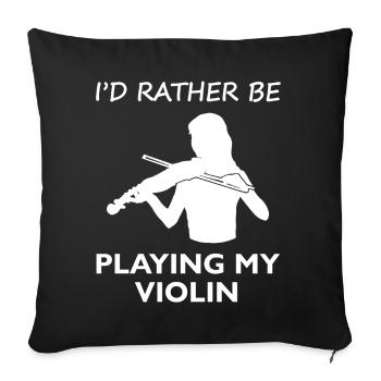 Longing Violins Playtime Gift - Sofa pillowcase 17,3'' x 17,3'' (45 x 45 cm) - black - Front