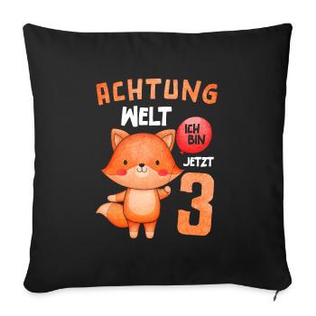 Attention monde, je suis 3 renard maintenant - Housse de coussin décorative 45 x 45 cm - noir - Devant