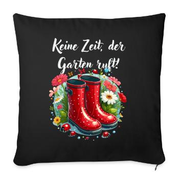 garden, rubber boots, gardener, hobby gardener, flowers - Sofa pillowcase 17,3'' x 17,3'' (45 x 45 cm) - black - Front