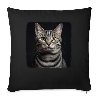 Cat Cats American Shorthair - Sofa pillowcase 17,3'' x 17,3'' (45 x 45 cm) - black - Front