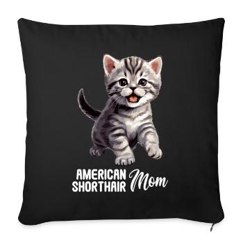 Cat Cats American Shorthair - Sofa pillowcase 17,3'' x 17,3'' (45 x 45 cm) - black - Front