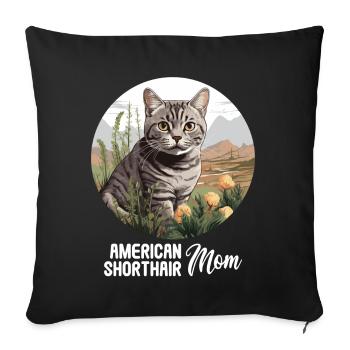 Cat Cats American Shorthair - Sofa pillowcase 17,3'' x 17,3'' (45 x 45 cm) - black - Front