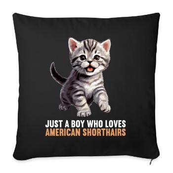 Cat Cats American Shorthair - Sofa pillowcase 17,3'' x 17,3'' (45 x 45 cm) - black - Front
