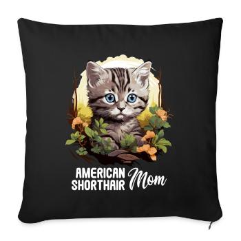 Cat Cats American Shorthair - Sofa pillowcase 17,3'' x 17,3'' (45 x 45 cm) - black - Front