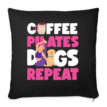 Instructeur de Pilates Professeur Café - Housse de coussin décorative 45 x 45 cm - noir - Devant