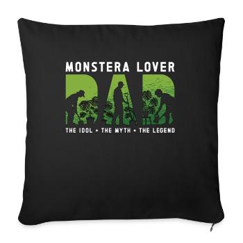 Monstera Lover Papa L’idole Le mythe Plantes d’intérieur - Housse de coussin décorative 45 x 45 cm - noir - Devant