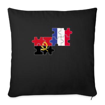 Flag of Angola France Angolan - Sofa pillowcase 17,3'' x 17,3'' (45 x 45 cm) - black - Front