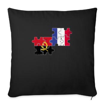 Angola France Vintage Flag Angolan - Sofa pillowcase 17,3'' x 17,3'' (45 x 45 cm) - black - Front