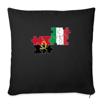 Angola Italy Vintage Flag Angolan - Sofa pillowcase 17,3'' x 17,3'' (45 x 45 cm) - black - Front