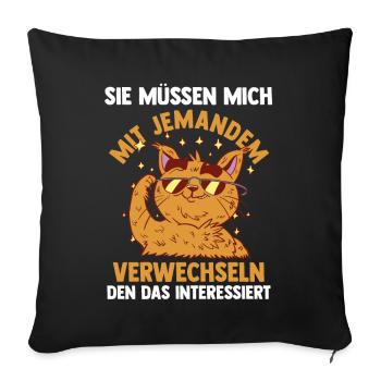 Dictons drôles, collègues de travail, humour de bureau - Housse de coussin décorative 45 x 45 cm - noir - Devant