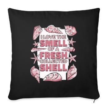 Odeur d’un coquillage fraîchement collecté Coquillage Coquillage - Housse de coussin décorative 45 x 45 cm - noir - Devant