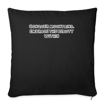 Wandern - Conquer mountains, embrace the beauty - Sofakissenbezug 45 x 45 cm - Schwarz - Vorne