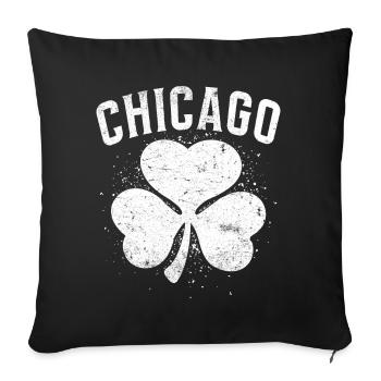 Shamrock Chicago - Housse de coussin décorative 45 x 45 cm - noir - Devant