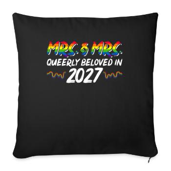 Woman & Woman 2027 Wedding Gay Marriage - Sofa pillowcase 17,3'' x 17,3'' (45 x 45 cm) - black - Front