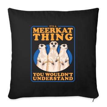Suricate famille drôle suricate cadeau - Housse de coussin décorative 45 x 45 cm - noir - Devant