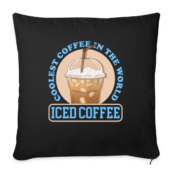 Iced Coffee Iced Coffee Coffee Lover Gift - Sofa pillowcase 17,3'' x 17,3'' (45 x 45 cm) - black - Front