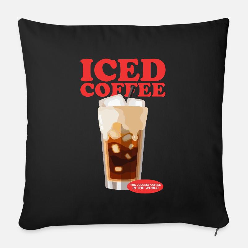 Eiskaffee Kaffeeliebhaber Iced Coffee Geschenk - Sofakissenbezug 45 x 45 cm - Schwarz