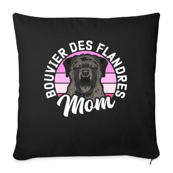 Bouvier des Flandres Mom Vlaamse Koehond Gift - Sofa pillowcase 17,3'' x 17,3'' (45 x 45 cm) - black - Front
