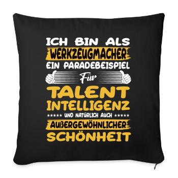 Toolmaker, un excellent exemple de talent - Housse de coussin décorative 45 x 45 cm - noir - Devant