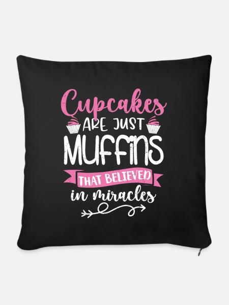 Cupcake - Sofakissenbezug 45 x 45 cm - Schwarz