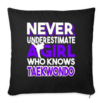 Taekwondo Girl Knows Taekwondo - Sofa pillowcase 17,3'' x 17,3'' (45 x 45 cm) - black - Front