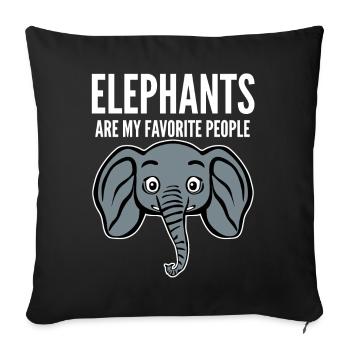Elephant Elephants - Sofa pillowcase 17,3'' x 17,3'' (45 x 45 cm) - black - Front
