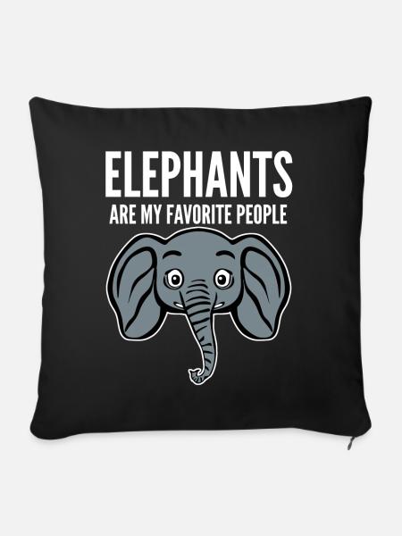 Elephant Elephants - Sofakissenbezug 45 x 45 cm - Schwarz