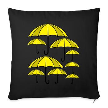 Yellow Umbrellas - Sofa pillowcase 17,3'' x 17,3'' (45 x 45 cm) - black - Front