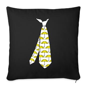 Yellow Umbrella Tie with Umbrellas - Sofa pillowcase 17,3'' x 17,3'' (45 x 45 cm) - black - Front