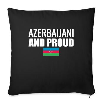 Drapeau azerbaïdjanais et fier de l’Azerbaïdjan - Housse de coussin décorative 45 x 45 cm - noir - Devant