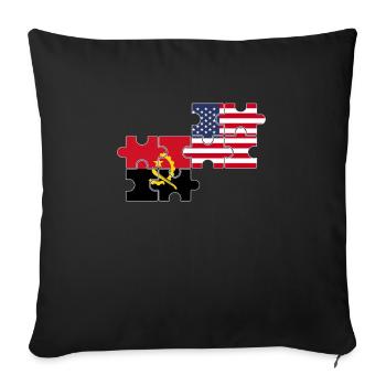 Angola USA Flag American Angolan - Sofa pillowcase 17,3'' x 17,3'' (45 x 45 cm) - black - Front