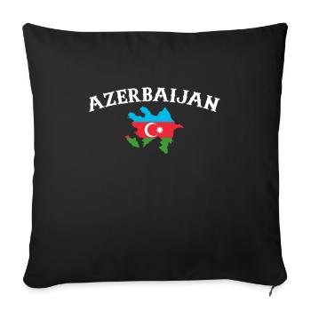 Azerbaijan Map Azerbaijan Flag - Sofa pillowcase 17,3'' x 17,3'' (45 x 45 cm) - black - Front