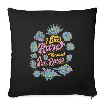J’aime Rare parce que je suis Rare Shell Seashell - Housse de coussin décorative 45 x 45 cm - noir - Devant