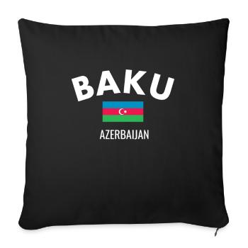 Baku Azerbaijan Azerbaijan Flag - Sofa pillowcase 17,3'' x 17,3'' (45 x 45 cm) - black - Front