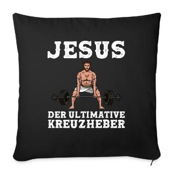 Jésus, l’ultime crucifix - Housse de coussin décorative 45 x 45 cm - noir - Devant