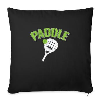 Paddle-tennis avec raquette de padel - Housse de coussin décorative 45 x 45 cm - noir - Devant