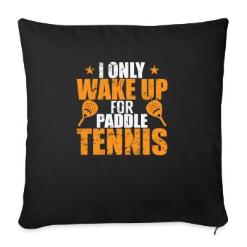 Je ne me réveille que pour le padel - Housse de coussin décorative 45 x 45 cm - noir - Devant