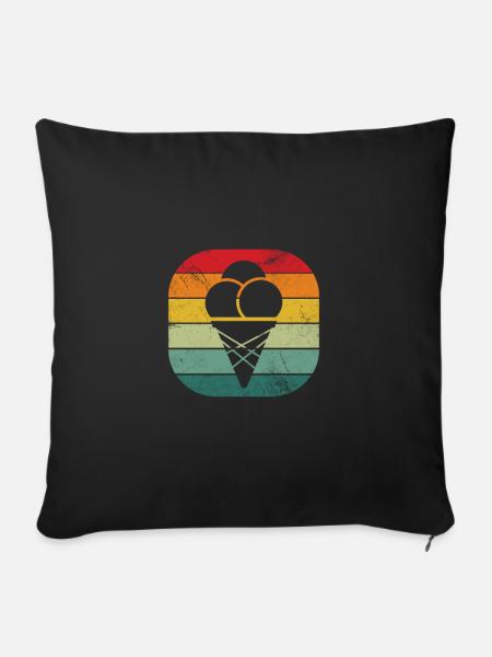 Eiscreme - Sofakissenbezug 45 x 45 cm - Schwarz