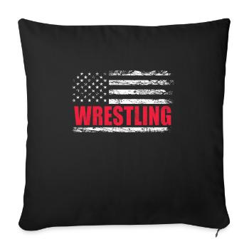 Lutteur lutteur Fight Wrestling Ringer cadeau - Housse de coussin décorative 45 x 45 cm - noir - Devant
