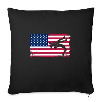 Lutteur lutteur Fight Wrestling Ringer cadeau - Housse de coussin décorative 45 x 45 cm - noir - Devant