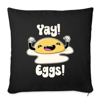 Yay Eggs - Sofa pillowcase 17,3'' x 17,3'' (45 x 45 cm) - black - Front