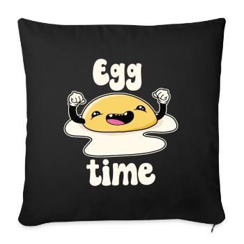 Egg Time - Sofa pillowcase 17,3'' x 17,3'' (45 x 45 cm) - black - Front