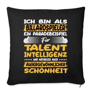 Billiard players: a prime example of billiards - Sofa pillowcase 17,3'' x 17,3'' (45 x 45 cm) - black - Front