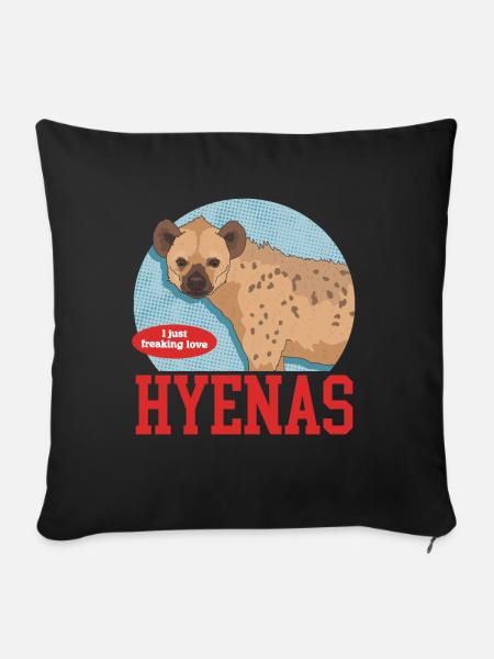 Hyäne Tüpfelhyäne Hyänen Geschenk - Sofakissenbezug 45 x 45 cm - Schwarz
